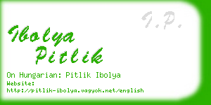 ibolya pitlik business card